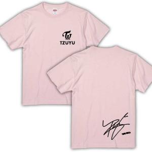 モモ トゥワイス TWICE サイン入り ロゴ入り べビーピンク 男女兼用T