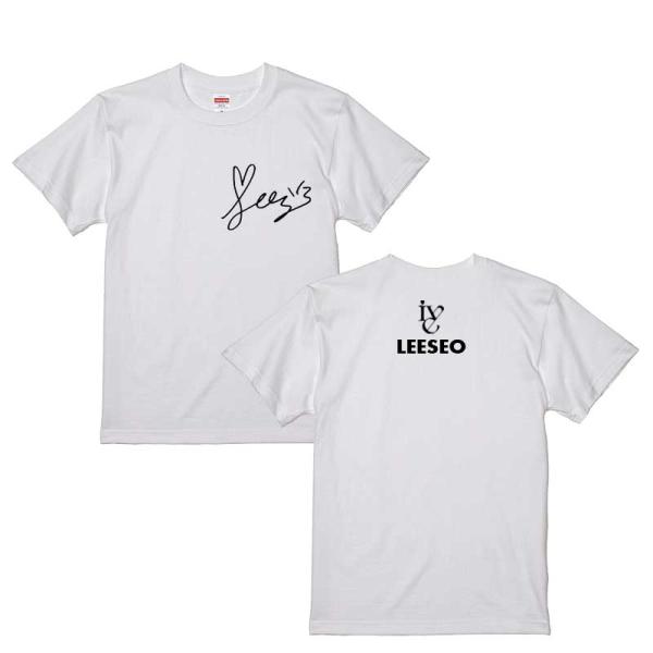 イソ　LEESEO　アイブ　IVE　ロゴ　サイン入りTシャツ　ホワイト　白Tシャツ　T-シャツ　 t...