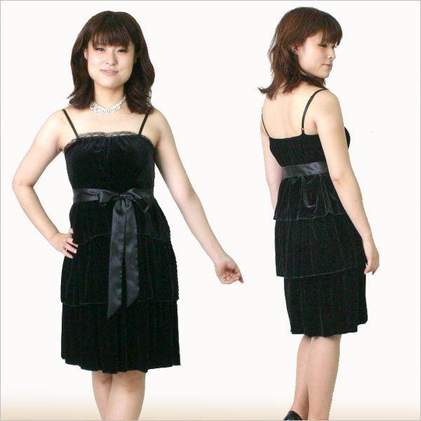 ベルベットショートドレス 結婚式 ブライダル 2次会 ティアードスカートのフォーマルパーティードレス...