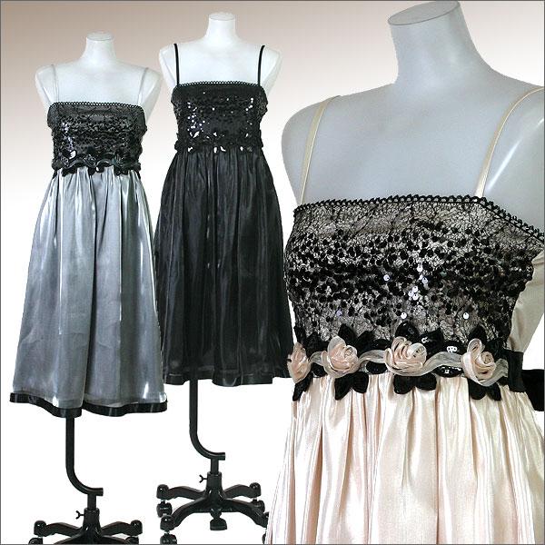 パーティードレス/結婚式 ブライダル 2次会 フォーマルドレス/スパンコールパーティードレス レディ...