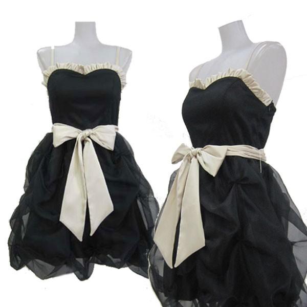 在庫処分 ショートドレスフォーマルドレス 黒 ブラック Mサイズ