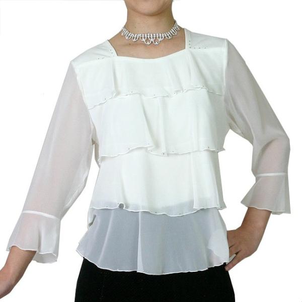 コーラスブラウス コーラス衣装 合唱衣装（9号〜15号） シフォンティアードブラウス