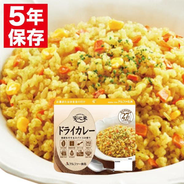 安心米 アルファー食品 アルファ化米 個食(1食分) ドライカレー 100g