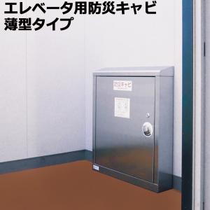 エレベーター用防災キャビ 薄型タイプ 防災用品 防災グッズ 災害 対策 マンション ビル 地震 停電 故障 ステンレス｜bousaikeikaku