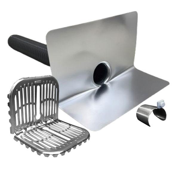 ECOドレン 純アルミ製 ヨコ型 80型 型番36080 ストレーナーセット ライレイ 防水資材