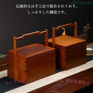 重箱 2段 木製 弁当箱 天然木 ナチュラル ...の詳細画像2