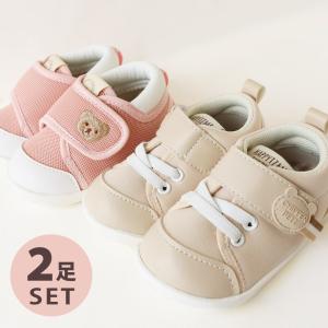 送料無料 ベビー 靴 2足セット ネコ＆ベルト付デッキ 1歳 2歳 3歳 4歳