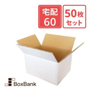ボックスバンク ダンボール 段ボール 白 60サイズ (24×19×14cm) 20枚
