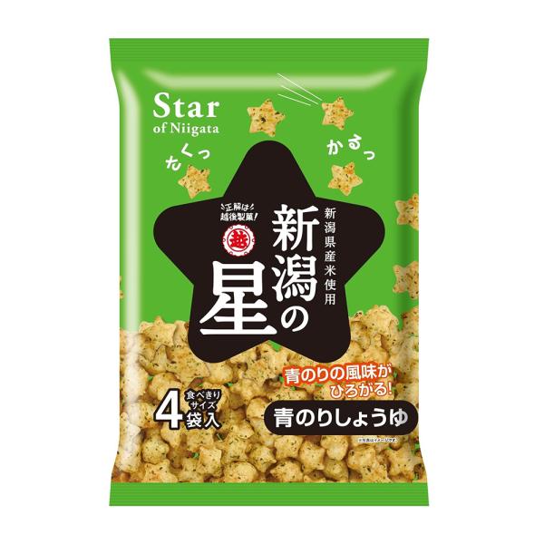 新潟の星 青のりしょうゆ 80g×12袋 新潟県産米使用 越後製菓 送料無料