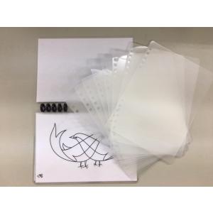 ラミリングハガキサイズブック作成キット150mic 10シート　6冊分と専用ラミリング（写真は出来上...