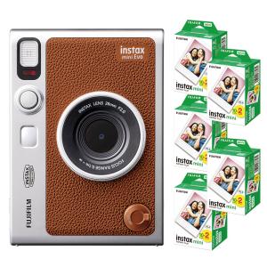 (フィルム100枚付)富士フィルム　ハイブリッドインスタントカメラ　チェキEvo C ブラウン　instax mini Evo C BR｜bp-s