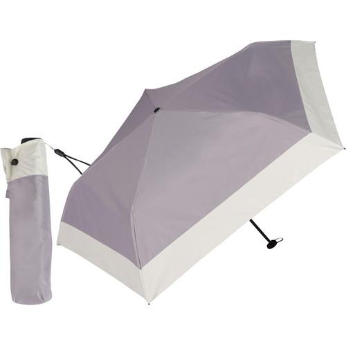 KIZAWA 超軽量カーボン5本骨 晴雨兼用傘 バイカラー グレー×オフ MEX50DP-053PI...