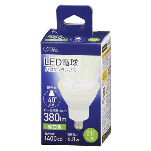 OHM オーム電機　LED電球 ハロゲンランプ形 広角（6.8W/ビーム光束380lm/昼白色/E1...