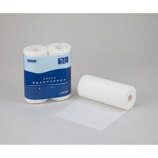 アズワンのやわらかマルチタオル　（80枚×2ロール）×6袋入　
