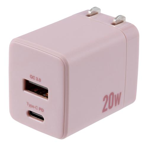 ナカバヤシ Digio2 2WPD充電器(USB ACアダプター Type-A/Type-C)/スモ...