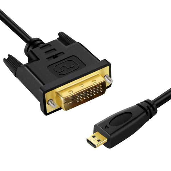 Twozoh Micro HDMI - DVIケーブル Micro HDMI 1.4 - DVI 2...