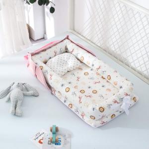 Luddy ベビーベッド 新生児 枕付き ベッドインベッド 折りたたみ式 携帯型ベビーベッド 添い寝 ポータブル 出産祝い 通気性 洗濯可能
