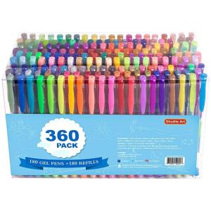 Shuttle Art ジェルボールペン カラーペン 180色セット 180替え芯 水性 カラーボールペン ゲルインク 耐光 耐水 大人の塗｜br-market