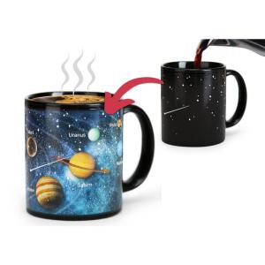 変色コーヒーカップ（11オンス）、彼氏への誕生日プレゼント、星、惑星、空、天文学に夢中になっている男性宇宙マニア全員へのプレゼント、太陽系カ｜br-market
