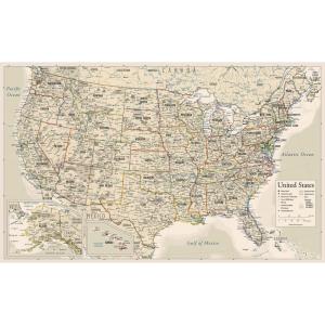 PalaceLearning アンティークスタイルのアメリカ地図 アメリカ地図 アメリカ製 2020年 18 x 29｜br-market
