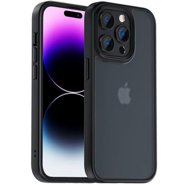 NIMASO ケース iPhone 14 Pro 用 ケース カバー 半透明 耐衝撃 滑り止め 指紋...
