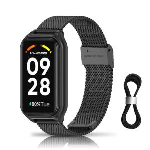 HeeNia Xiaomi Smart Band 8 Active/Xiaomi Redmi Smart Band 2 対応 バンド 金属ベ｜br-market