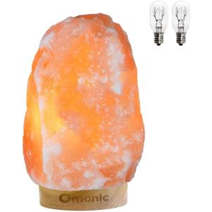 (2~3kg)バンブー ベースヒマラヤ岩塩ランプしの灯り ナチュラルクリスタル 岩塩ライト，電球２個｜BRマーケット