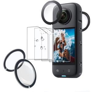 KYK SHOW Insta360 x3 用 粘着式レンズガード カメラレンズ保護 x3 液晶保護フィルム 曲面対応 反射低減 指紋防止 抗｜br-market