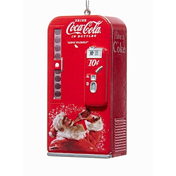 Kurt Adler Coca-Cola Vending Machine with Santa Or...