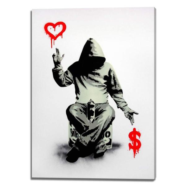 Banksy 愛とお金 アートパネル 飾り絵 ポスター 壁掛けアート アートフレーム モダン アート...