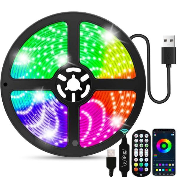 LEDテープライト RGB 調光調色 5 m USB LEDランプバンド、RGB LEDテレビバック...