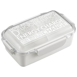 OSK(オーエスケー) 弁当箱 エナジーチャージ ランチボックス 仕切付 ホワイト 650ml 日本製 食洗機 電子レンジ対応 4点ロック｜br-select-store