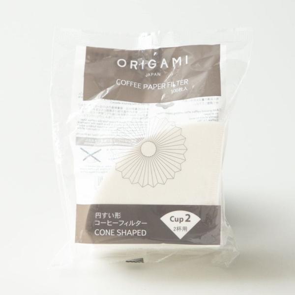 ORIGAMI オリガミ コーヒーフィルター 2杯用 100枚入 円すい形 日本製 COFFEE P...