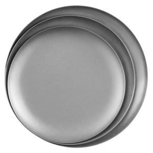 yETO レトロなお皿 3枚セット ステンレス製 和食皿 直径18/20/22cm デザートプレート カレー皿 ランチプレート ラウンド フ｜br-select-store