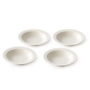 ドルチェデュオ カレー パスタ皿 スープ皿 リムプレート 白 ホワイト 4枚セット ギフト 無地 日本製 DAM-249｜br-select-store