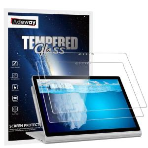 2枚入りAdeway Microsoft Surface Book 3/2 ガラス保護フィルム 15Inch 精度型指紋防止 気泡レス 反射｜br-select-store