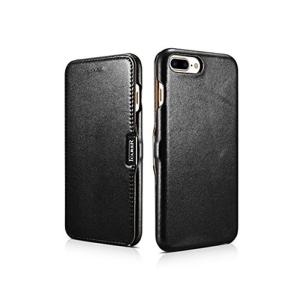 日本正規品 ICARER 本革 レザーケース Luxury Series 全5色 (iPhone7&8 Plus(5.5インチ), ブラック｜br-select-store