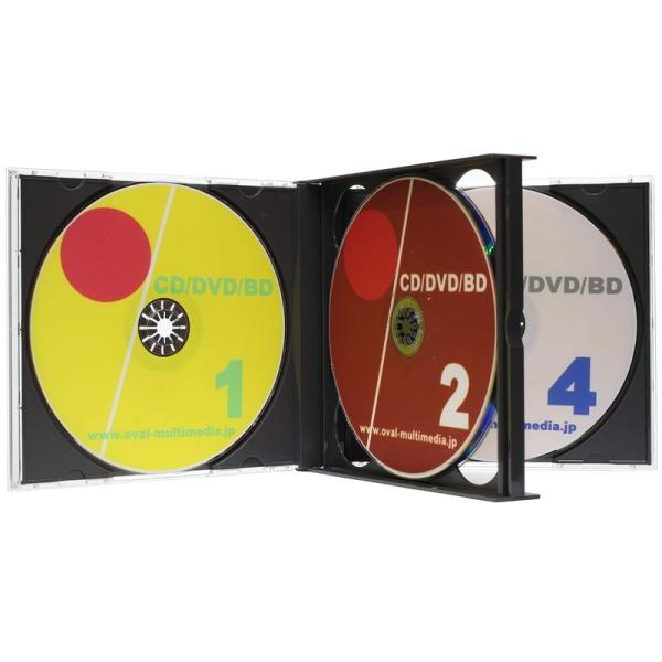 CDケース 日本製PS24mm厚4枚収納マルチケースブラック 3個セット DVD・ブルーレイケースと...