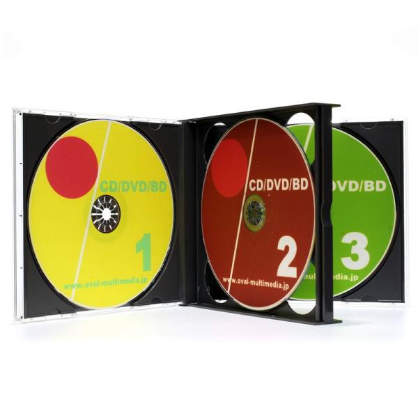 CDケース 日本製PS24mm厚3枚収納マルチケースブラック 3個セット DVD・ブルーレイケースと...