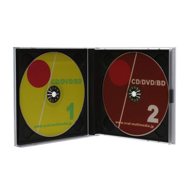 CDケース 日本製17mm厚2枚収納DUOケース ブラック 3個 CD/DVD/ブルーレイケースとし...