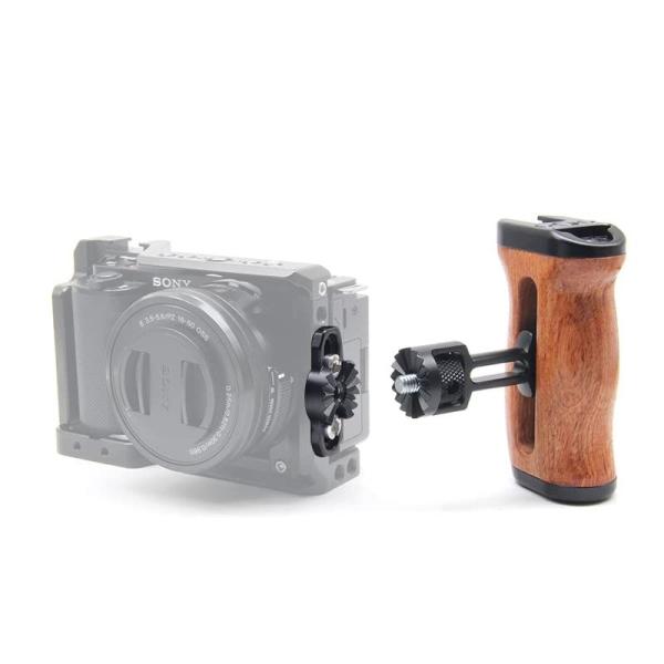 カメラ用木製ハンドル Koowl製作、 昇降を調節できる、360度回転可能、左手と右手が通用する、内...