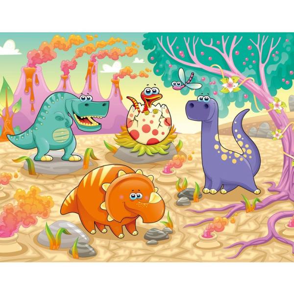 MISITU ジグソーパズル ラージピース 100ピース パズル 風景 絵画 自然 動物 ジュラ紀 ...