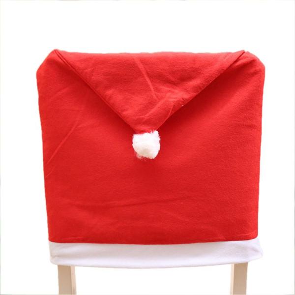 VPbao 椅子カバー 4点セット 赤いサンタハット 洗える メリークリスマス チェアカバー 雰囲気...