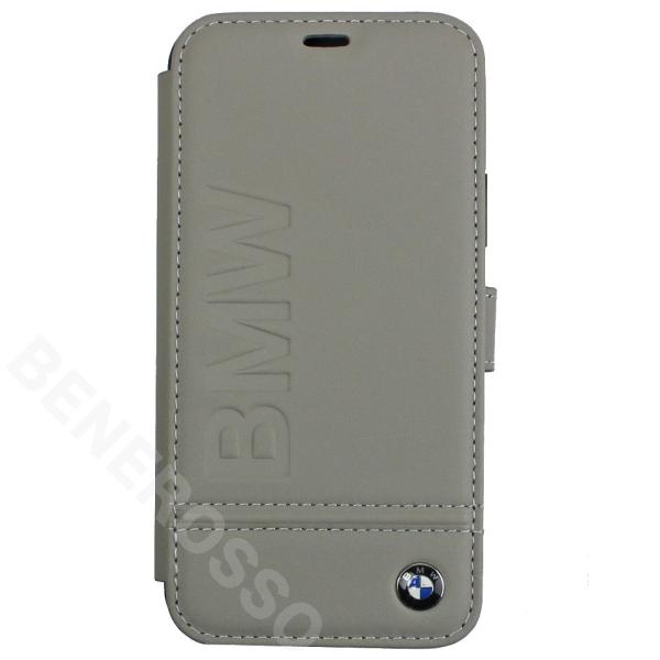 BMW iPhone11Pro レザー ロゴプリント ブックタイプケース トープ BMFLBKSN5...