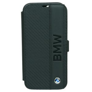 BMW iPhone 15 レザー ブックタイプケース BIG LOGO STRIPE ブラック BMBKP15S22RDPK｜br-sf
