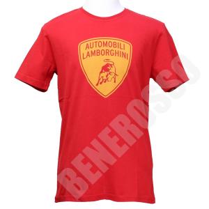 ランボルギーニ メンズ プリント シールド Tシャツ レッド 9011997CCR052