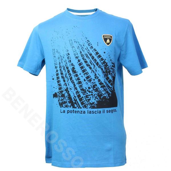 ランボルギーニ メンズ アスファルト マーク Tシャツ オーシャンブルー 9011562CCU156