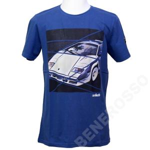 ランボルギーニ メンズ カットプリント カウンタック Tee ブルー（Dusty Blue）9012217CCU198