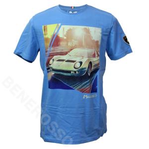 ランボルギーニ メンズ アーティスティック Miura プリント Tee ライトブルー（Heaven Blue）9012237CCU200