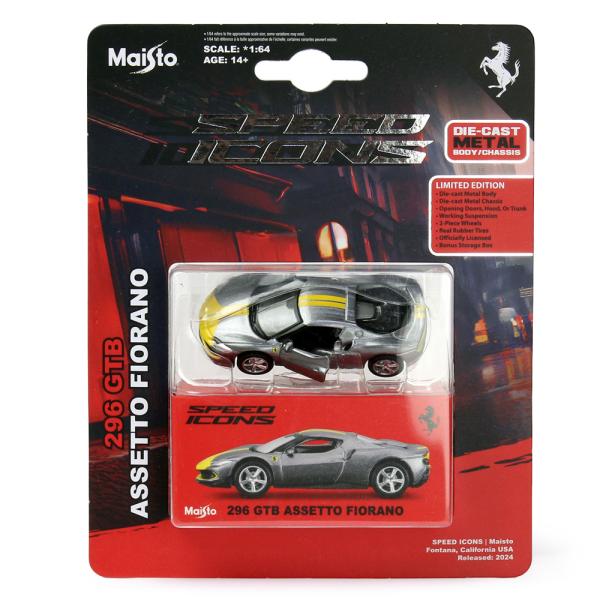 Maisto 1/64スケール SPEED ICONS フェラーリ 296 GTB アセットフィオラ...